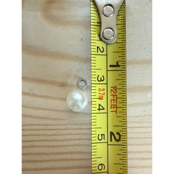 Small Faux Pearl Pendant Charm With Silver Loop - Picture 2 of 2